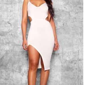 Sexy ivory cut out dress
